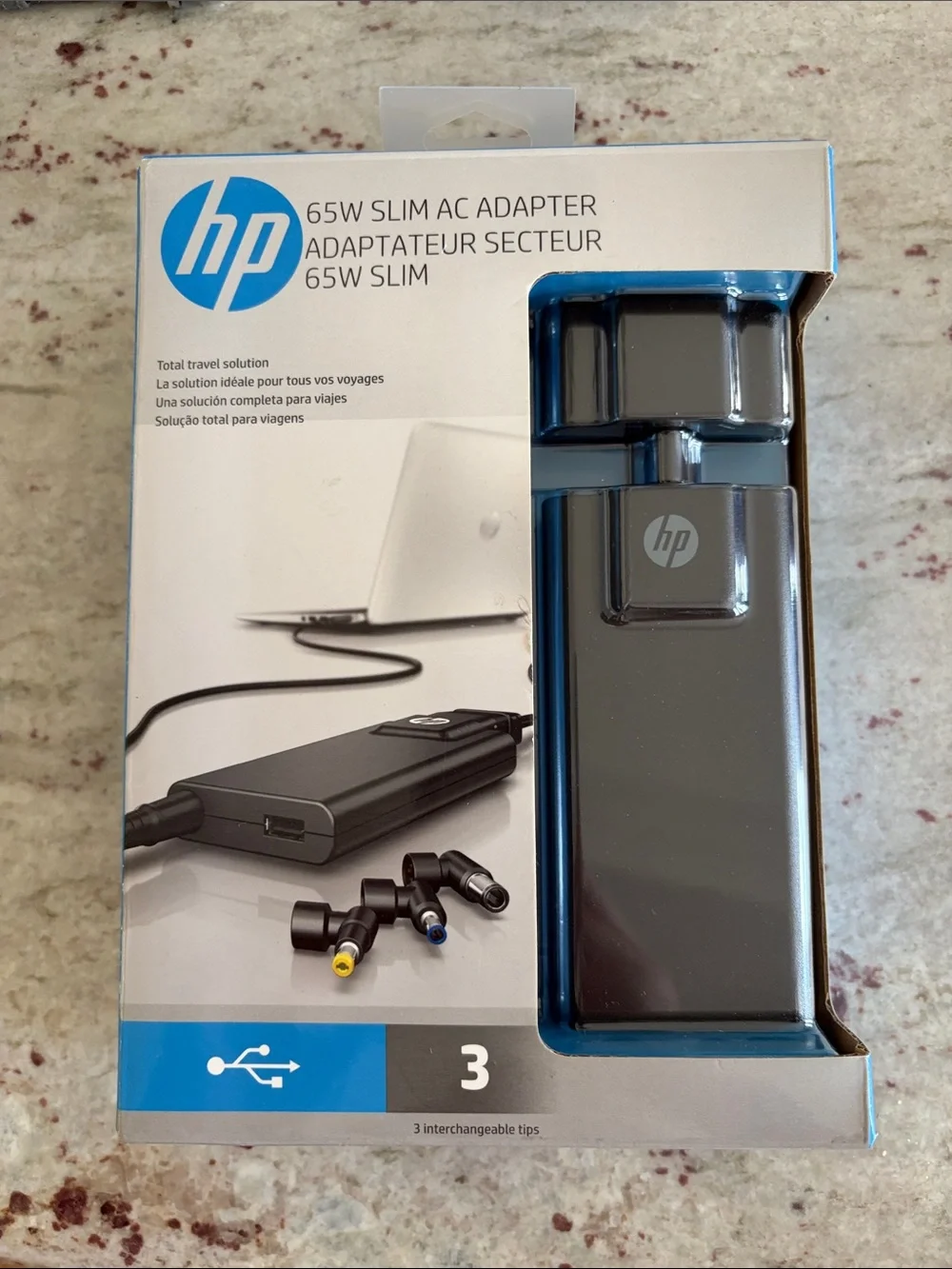 HP 65W Slim AC Adapter in Black